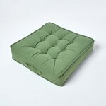 Coussin d'assise rehausseur en coton Vert foncé  50 x 50 x 10 cm - HOMESCAPES