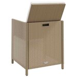 vidaXL Chaises de jardin avec coussins lot de 4 Résine tressée Beige