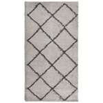 vidaXL Tapis shaggy à poils longs moderne beige anthracite 80x150 cm