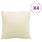 vidaXL Coussins de canapé lot de 4 crème 40x40 cm tissu