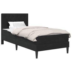 vidaXL Cadre de lit avec matelas Noir 90 x 200 cm Velours
