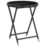 vidaXL Ensemble de bistro de jardin 3 Pièces Résine tressée et verre Noir