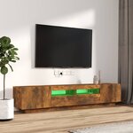 vidaXL Ensemble de meubles TV avec lumières LED 2 Pièces Chêne fumé