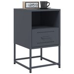 vidaXL Tables de chevet 2 Pièces anthracite 36x39x60 5 cm acier