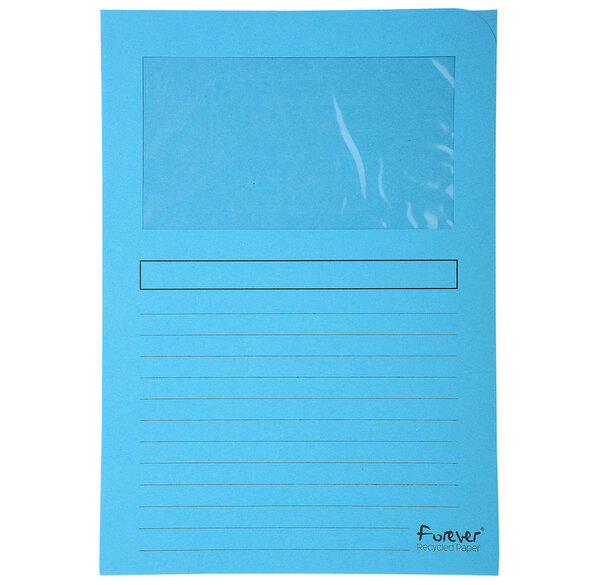 Paquet de 100 chemises à fenetre Forever - 22x31cm - Bleu clair EXACOMPTA