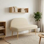 vidaXL Banc rembourré avec dossier Crème 110 x 60 x 76 cm Polyester