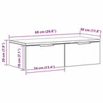 vidaXL Meuble mural Chêne noir 68 x 30 x 20 cm Bois d'ingénierie