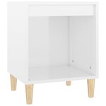 vidaXL Table de chevet Blanc brillant 40x35x50 cm Bois d’ingénierie