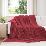 vidaXL Jeté Rouge Bordeaux 270 x 240 cm Toison