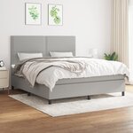 vidaXL Sommier à lattes de lit avec matelas Gris clair 160x200cm Tissu