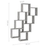 vidaXL Étagère murale cube Gris béton 90x15x119 cm Bois d’ingénierie