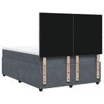 vidaXL Sommier à lattes de lit et matelas Gris foncé 140x200cm Velours