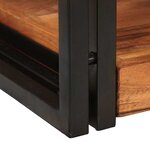 vidaXL Table de chevet Marron et Noir Bois d'acacia massif