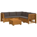 vidaXL Ensemble de canapés d'extérieur avec coussin 6 Pièce Marron