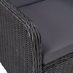 vidaXL Chaises de jardin lot de 2 avec coussins Résine tressée Noir