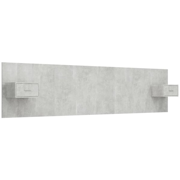 vidaXL Tête de lit avec armoires Gris béton Bois d'ingénierie
