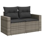 vidaXL Salon de jardin avec coussins 10 Pièces gris résine tressée