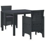 vidaXL Ensemble de salle à manger pour jardin 3 Pièces Anthracite