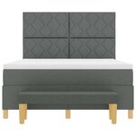 vidaXL Lit à ressorts avec matelas Gris foncé 140 x 200 cm tissu