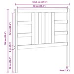 vidaXL Tête de lit Marron miel 106x4x100 cm Bois massif de pin