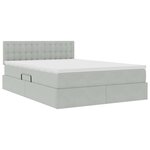 vidaXL Lit de Rangement avec matelas Gris clair 140 x 190 cm Velours
