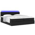 vidaXL Lit ottoman avec matelas & LED Noir 180x200cm similicuir