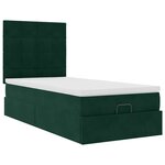 vidaXL Cadre de lit ottoman avec matelas vert foncé 90x190 cm velours