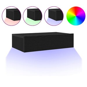 vidaXL Meubles TV avec éclairage LED 2 pièces Chêne noir 60 x 35 x 15 5 cm