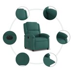 vidaXL Fauteuil inclinable électrique Vert foncé Tissu