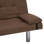 Vidaxl canapé-lit avec deux oreillers marron polyester