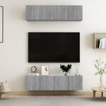 vidaXL Meubles TV muraux 4Pièces Sonoma gris 60x30x30cm Bois d'ingénierie