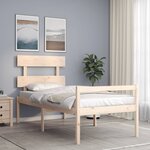 vidaXL Lit pour personne âgée et tête de lit 90x200 cm bois massif