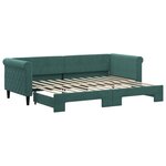 vidaXL Lit de jour avec gigogne sans matelas vert foncé 80x200 cm