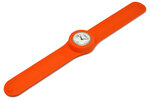 Montre classic bracelet orange et cadran blanc