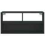 vidaXL Meuble TV noir 80x31x39 5 cm bois d'ingénierie et métal