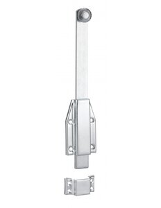 THIRARD - Verrou à plaquer  gâche plate  pêne coulissant  acier  250mm  zingué blanc - THIRARD