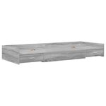 vidaXL Cadre de lit avec rangement avec tiroir Gris Sonoma 75 x 190 cm
