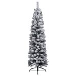 vidaXL Sapin de Noël mince pré-éclairé flocon de neige vert 240 cm PVC