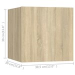vidaXL Meubles TV muraux 8 Pièces Chêne sonoma 30 5x30x30 cm