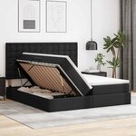 vidaXL Lit avec rangement et LED Noir 200 x 200 cm Simili cuir