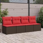 vidaXL Salon de jardin avec coussins 2Pièces marron résine tressée acacia