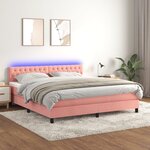 vidaXL Sommier à lattes de lit avec matelas et LED Rose 180x200 cm