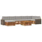 vidaXL Ensemble de canapés d'extérieur 8 pc Naturel et gris clair