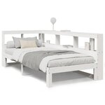 vidaXL Lit bibliothèque sans matelas blanc 90x200cm bois de pin massif