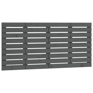 vidaXL Tête de lit murale Gris 141x3x63 cm Bois massif de pin