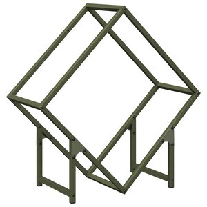 vidaXL Portant de bois chauffage vert olive 60x25x60 cm