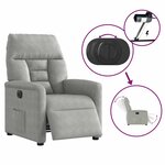 vidaXL Fauteuil inclinable électrique gris clair tissu microfibre