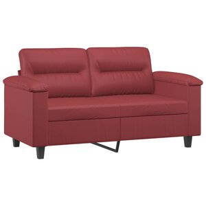 vidaXL Canapé à 2 places Rouge bordeaux 120 cm Similicuir