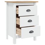 vidaXL Cabinet de chevet HILL Blanc et marron miel 46 x 35 x 65 cm
