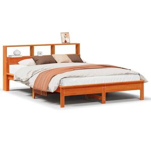 vidaXL Cadre de lit sans matelas cire marron 140x190cm bois pin massif